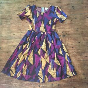 Lularoe fit and flare artsy triangle S dress